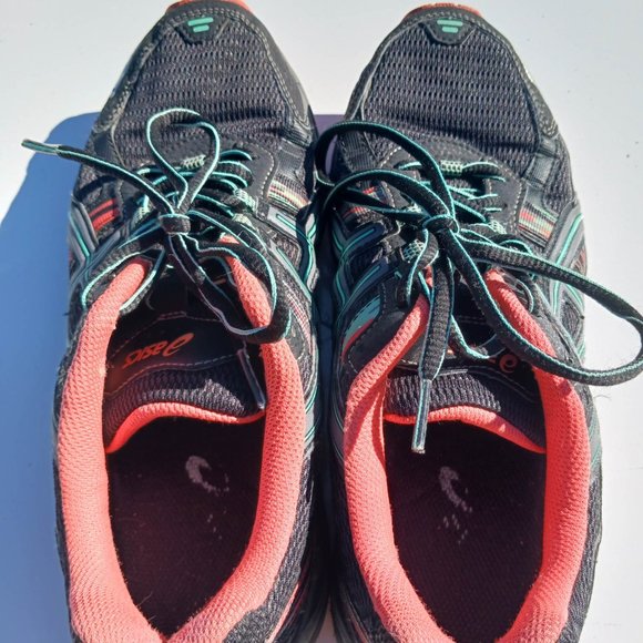 Asics Size 9 Black Orange men's Sneaker Shoes - Picture 7 of 11